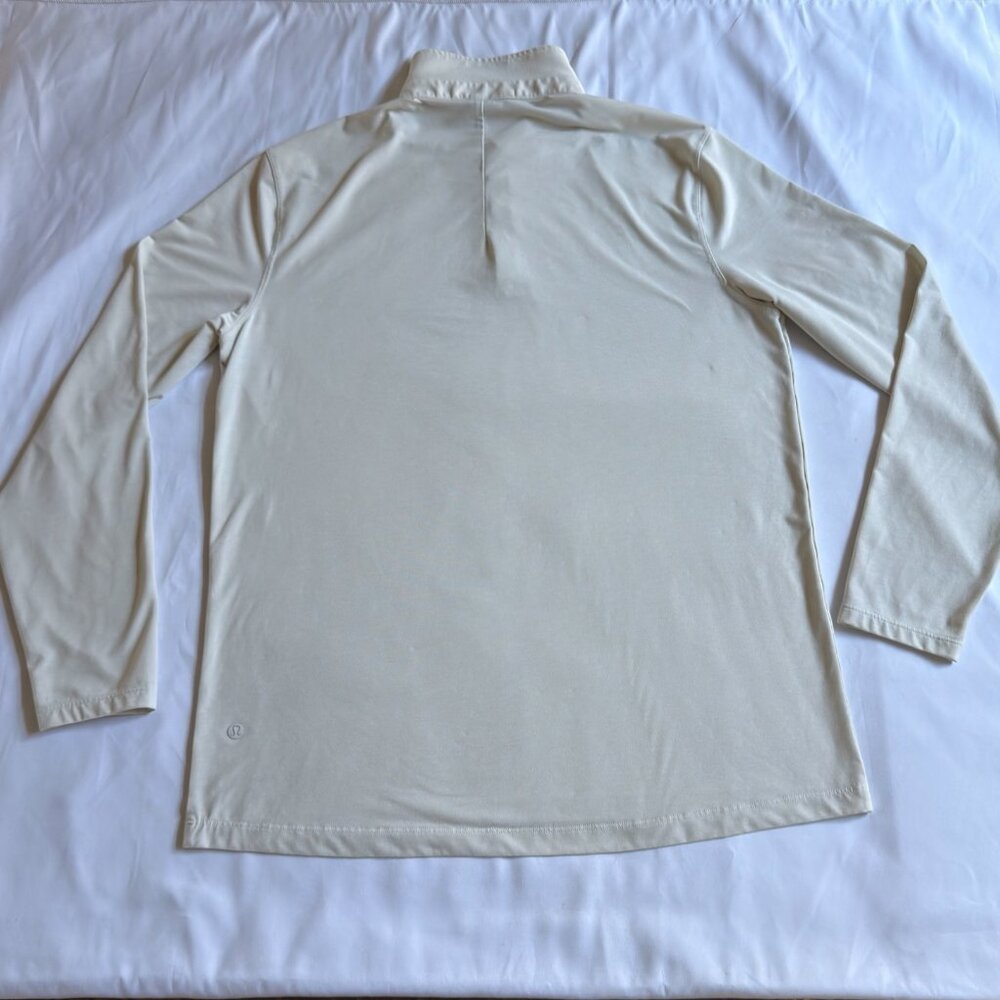 Lululemon Evolution Polo Long Sleeve Shirt Mens XL Heathered Bone Beige LM3EQKS - Picture 3 of 9
